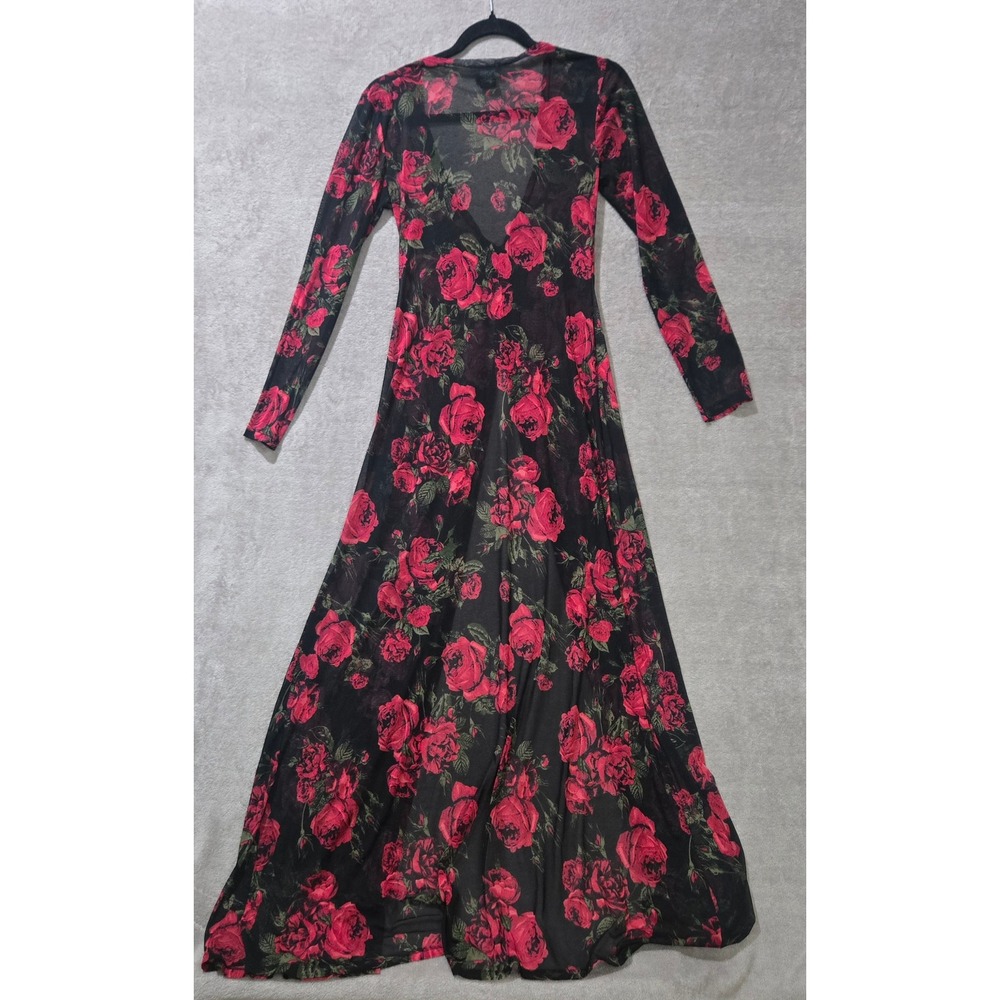 Love Tree Mesh Duster Cardigan Small Dark Floral Sheer Rose Goth Romantic Layer - Picture 5 of 12